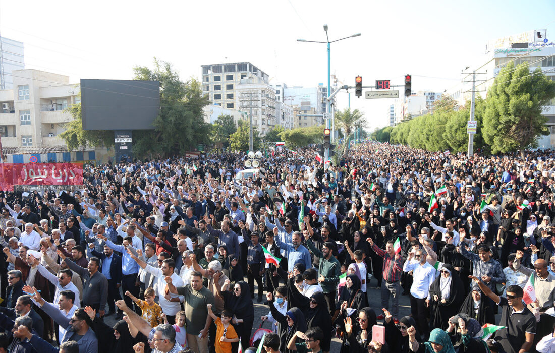 خیزش عظیم ملت یکپارچه هرمزگان علیه عناصر تخریبگرها  وتروریست های مسلح وابسته به آمریکا