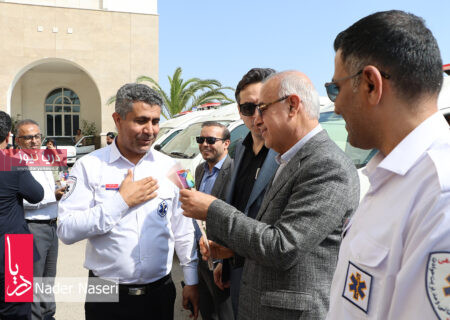 مصاحبه استاندار هرمزگان – آیین تحویل ۱۰ دستگاه آمبولانس